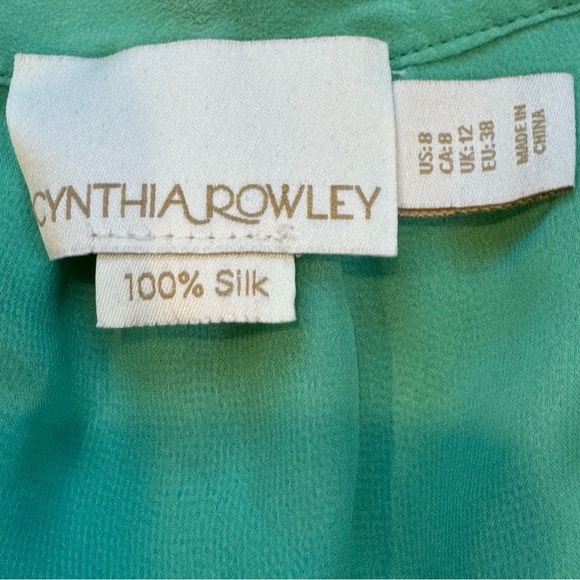 Cynthia Rowley Sleeveless Teal 100% Silk Tie waist Mini Dress - Picture 3 of 3